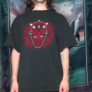 Vintage Darth Maul Y2K Star Wars felted shirt